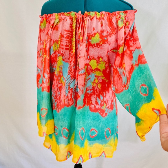 Harlow Zee relaxed fit top tunic rainbow size S - Picture 2 of 5